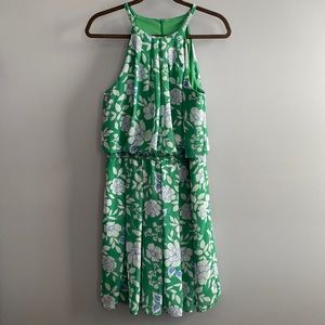 Eliza J Green Floral Dress
